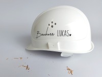 Bauherren-Bauhelm Weiß mit Wunschnamen | personalisierter Schutzhelm | Bauherrin Baustelle Helm |