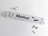 Werkzeug Meterstab mit Namen - 10 vers. Schrift Designs Meterstab mit Wunsch-Namen Zollstock