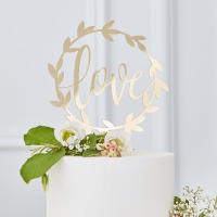 Cake Topper LOVE aus Gold Acryl | Hochzeitstorte Topper Liebe