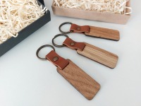 Holz Schlüsselanhänger mit Lederband | Schlüsselanhänger personalisiert mit Namen &amp; Symbole 7