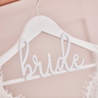 Kleiderbügel 3D Bride | Weißer Kleiderbügel Schriftzug 3
