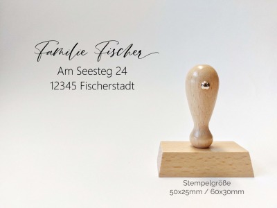 Adressstempel - Fischer | Füllerschrift - Stempel Rechteckig 60x30/50x25mm
