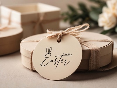 Happy Easter | Frohe Ostern - Stempel | Ostermotiv Hasenohren - 35x50mm | 20x30 mm Holzstempel | 2 M