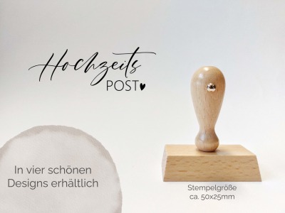 Hochzeits Post Stempel mit Herz - 50x25 mm | Hochzeitsstempel | 4 Design