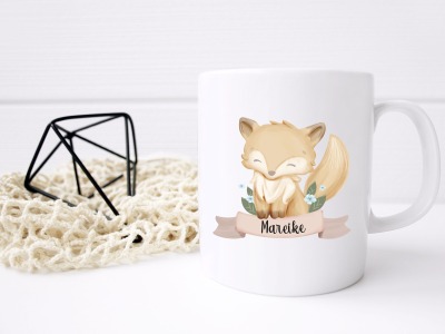 Tasse Tier Motiv mit Name ver Tiere Personalisierte - Keramik Tasse or Emaille Becher Tier-Tasse Geschenk Hase Becher Fuchs Waschbär