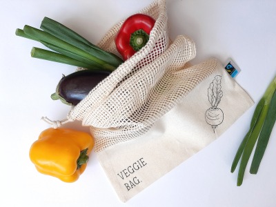 Obstbeutel personalisiert wiederverwendbar - Tasche / Baumwollbeutel / Fairtrade 100 Bio-Baumwolle