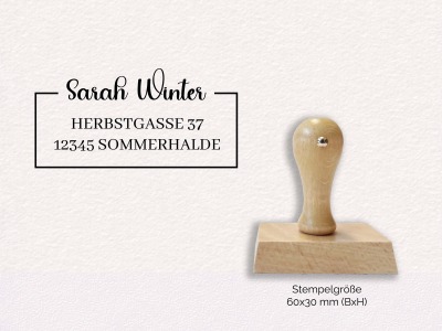 Adressstempel - Winter | Rahmen | personalisierter Familienstempel Holz-/Automatik Stempel Adresse -