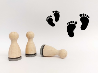 Ministempelset Babyfüße - 3 Stempel mit 12mm Durchmesser | Geburt und Taufe