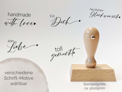 Füllerschrift - Stempel vers Sprüche | 50x25 mm | 8 Design - Für Dich | Toll gemacht | Vielen
