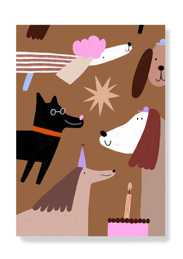Postkarte Party Dogs Anna Katharina Jansen
