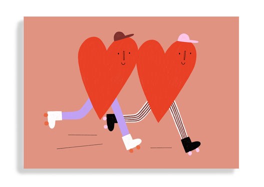 Postkarte Skating Hearts You Anna Katharina Jansen