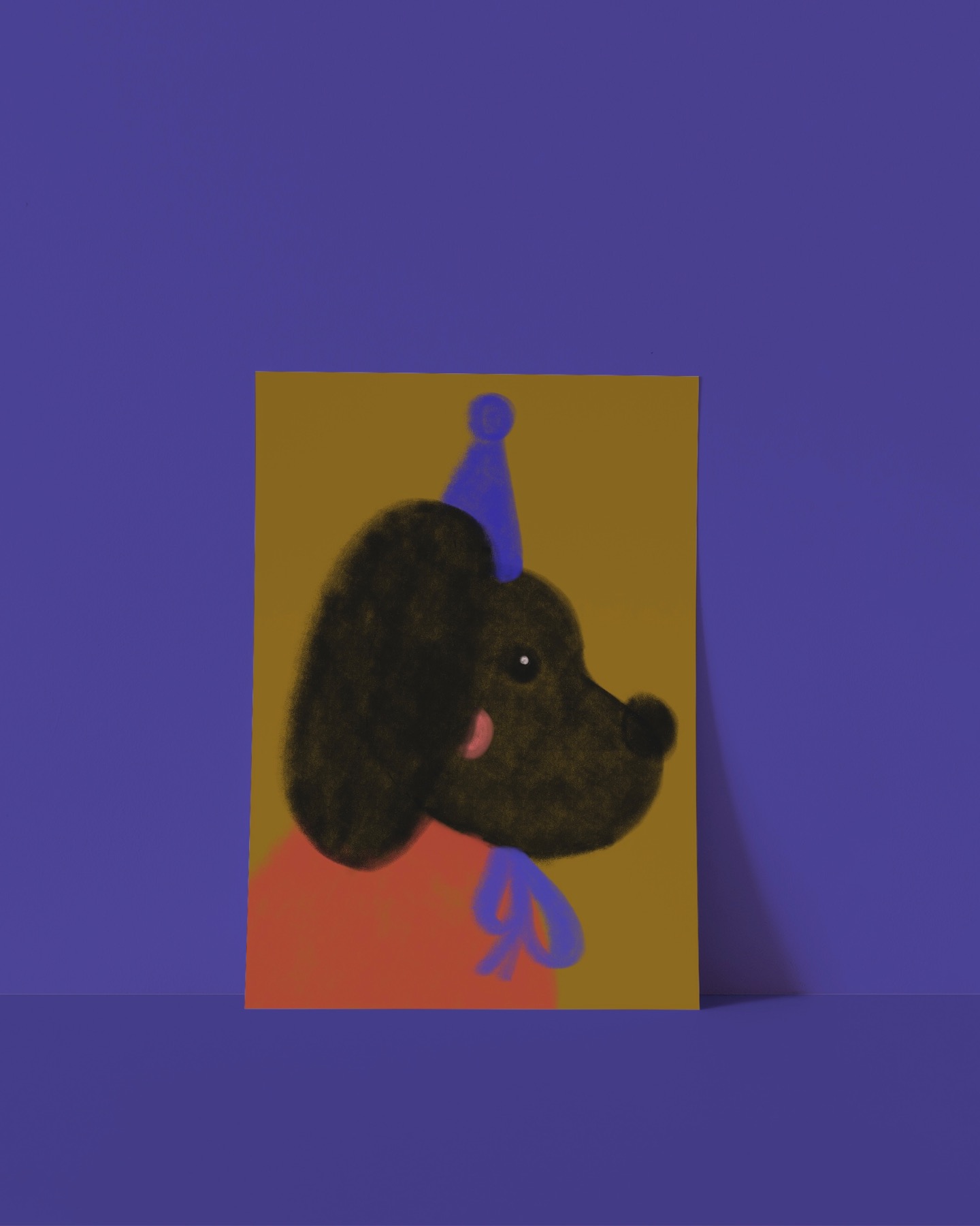 Postkarte Goldhund 1 NEW - Framboise und Ketchup