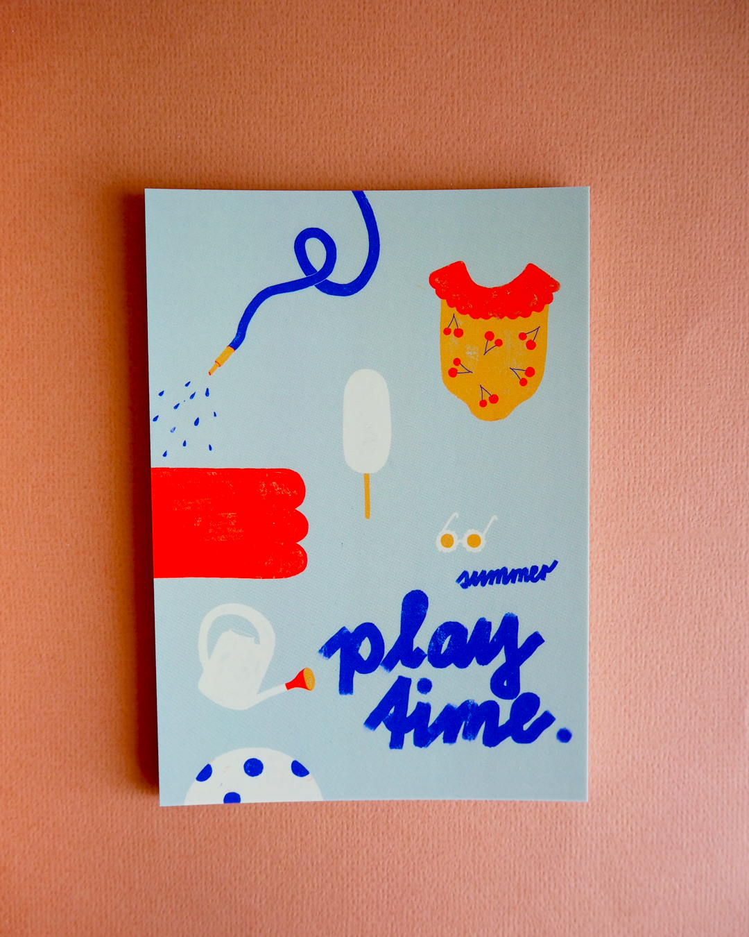 Postkarte Playtime Summer Framboise und Ketchunp