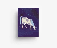 Postkarte Night Unicorn Jungwiealt