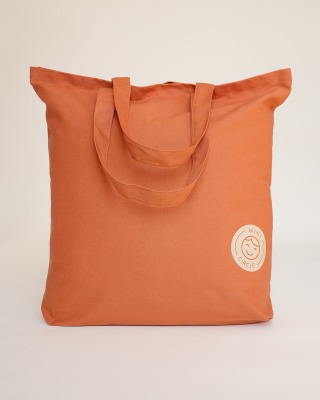 Heavy Canvas Bag Rust - Sand Patch - Logo Beige