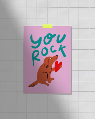 Postkarte You Rock JudithMachtDas - You Rock Dog