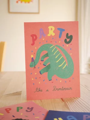 Postkarte Geburtstag Dino JudithMachtDas - Party Dino