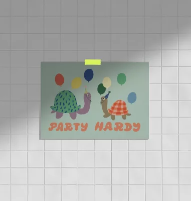 Postkarte Party Hardy JudithMachtDas - Party Hardy
