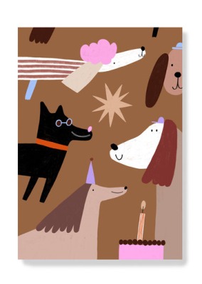 Postkarte Party Dogs Anna Katharina Jansen - Party Dogs