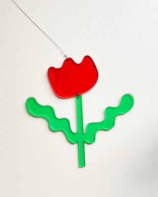 Blumen Mobile Rot Enna Studio - aus Recycling-Acryl