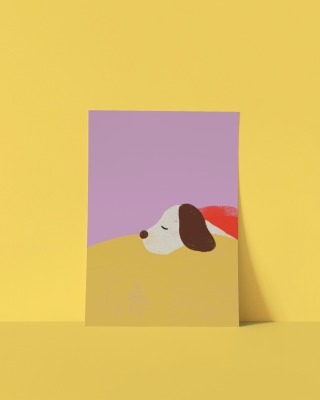 Postkarte Hundemüde - Framboise und Ketchup - Hundemüde