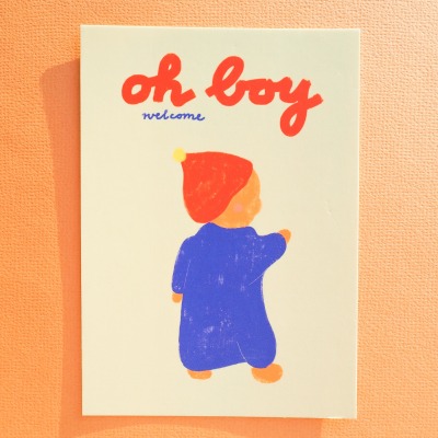 Postkarte Oh Boy Welcome Framboise und Ketchunp - Oh Boy Welcome