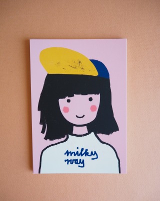 Postkarte Milky Way Girl Framboise und Ketchunp - Milky Way Girl