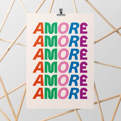 Amore Poster A3 - Studio Ciao - Amore Amore Amore