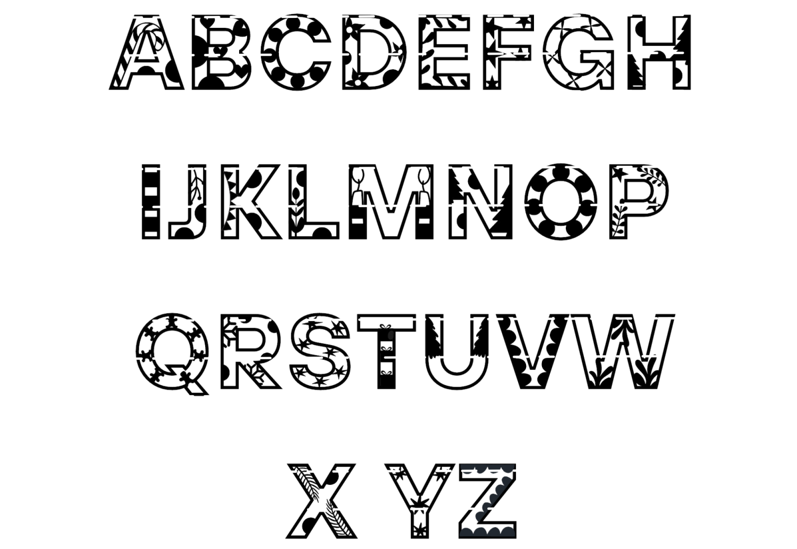 Alphabet SVG Buchstaben 3D Schriftzug Winter 10