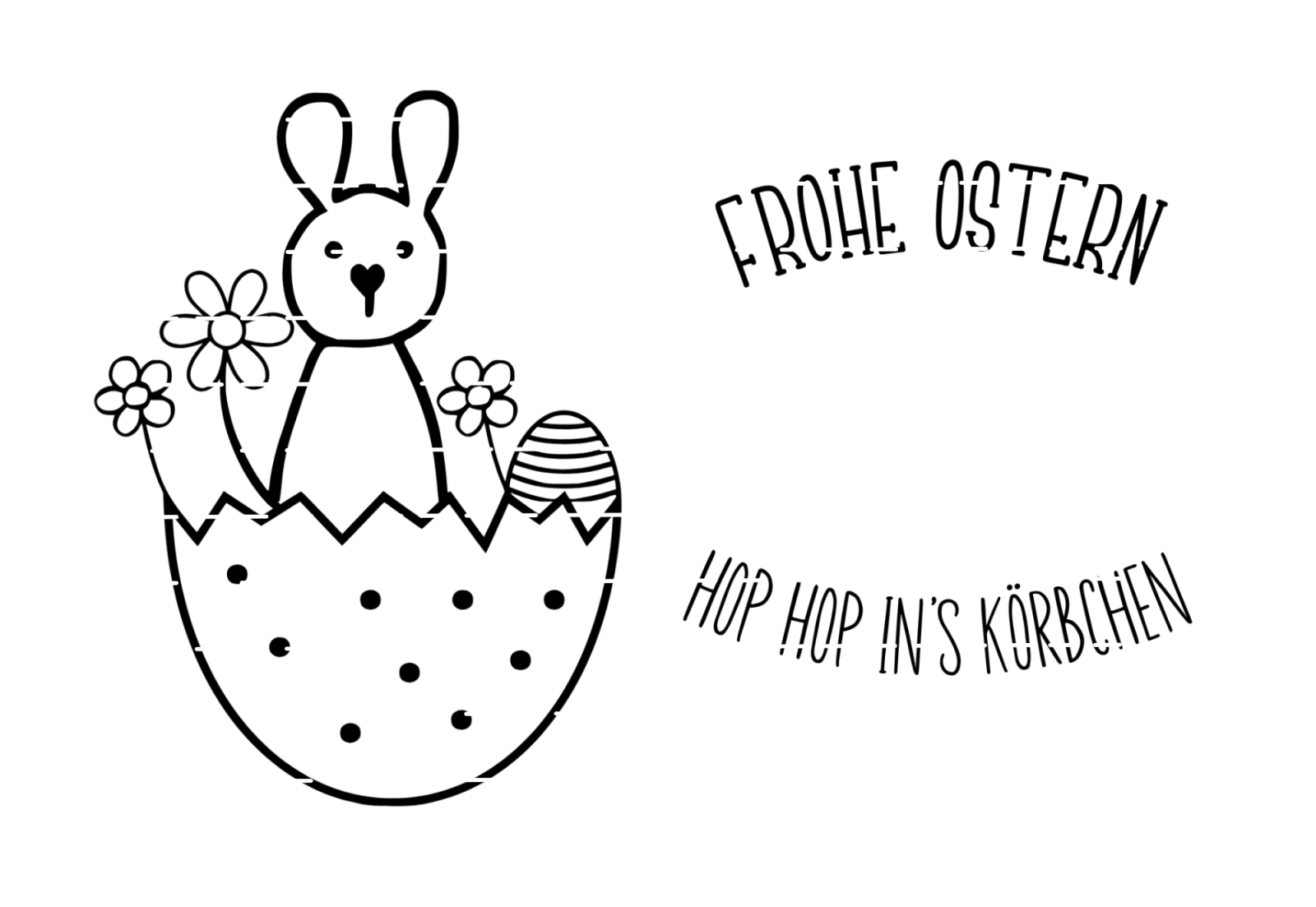 Plotterdatei Hop hop ins Körbchen Frohe Ostern Design Hand Drawing SVG und PNG 10