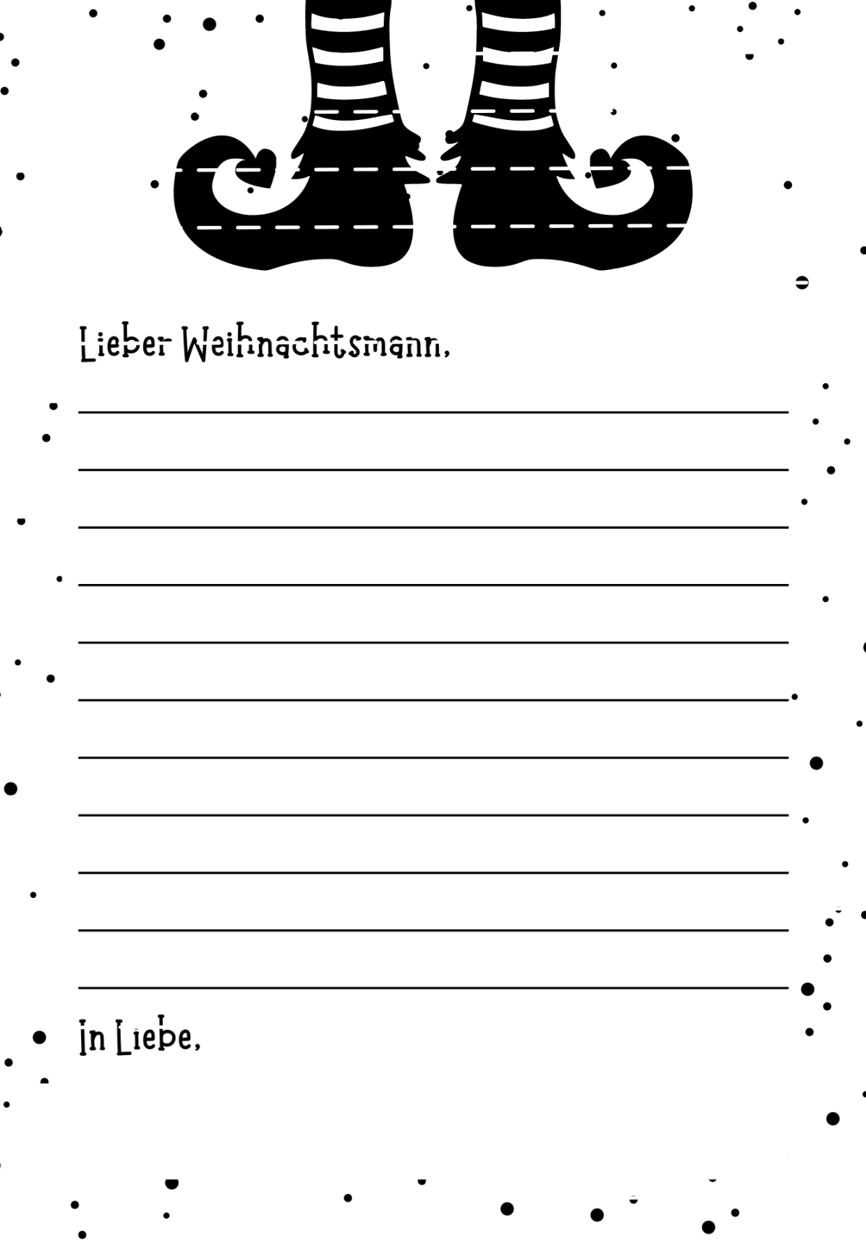 PDF Vorlage Wunschzettel Weihnachtself Sofortdownload 2