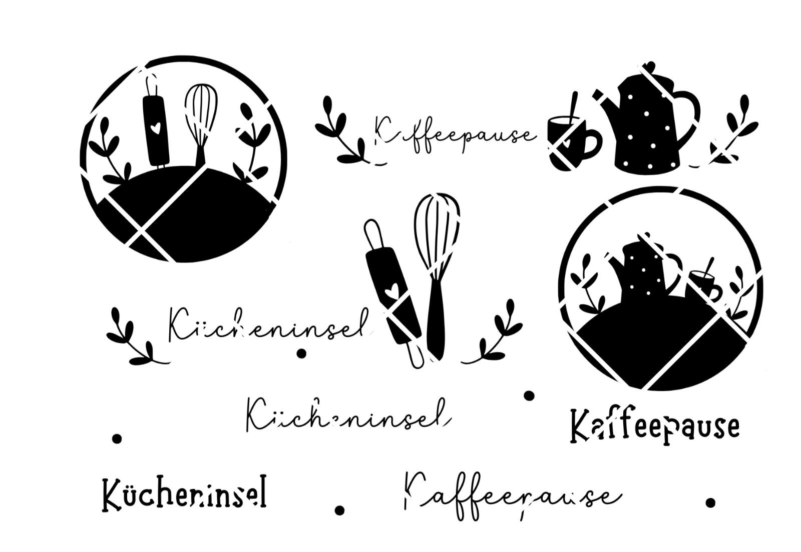 Laserdatei Küche Kücheninsel Plotterdatei Kaffeepause SVG und PNG 10