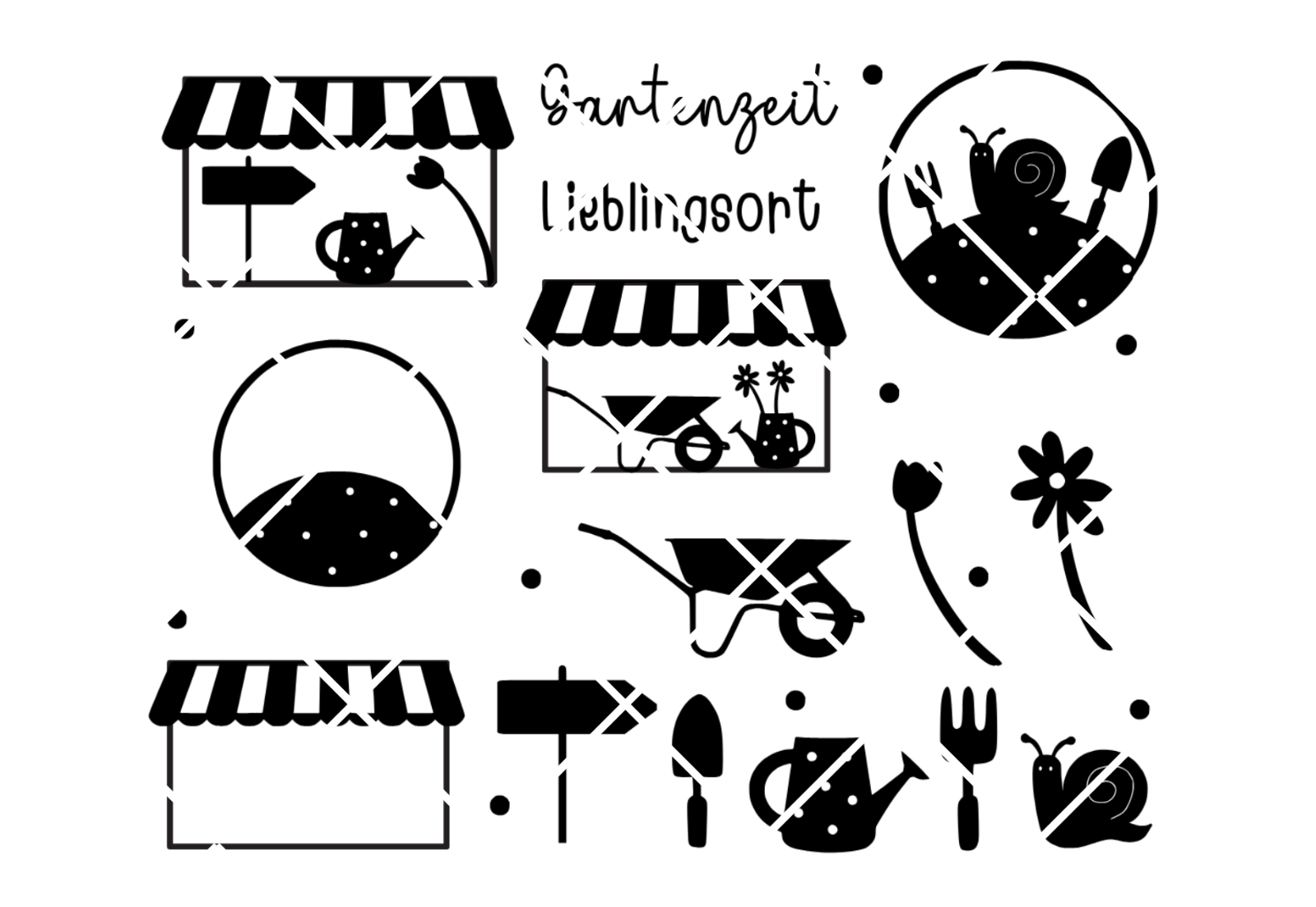 Laserdatei Garten Gartenzeit Florales Design Plotterdatei SVG und PNG 11