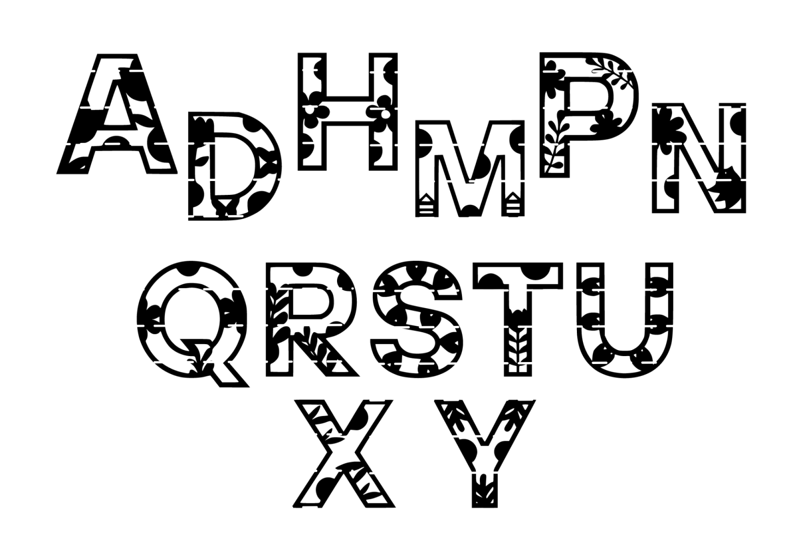 Alphabet SVG Buchstaben 3D Schriftzug Frühling 4