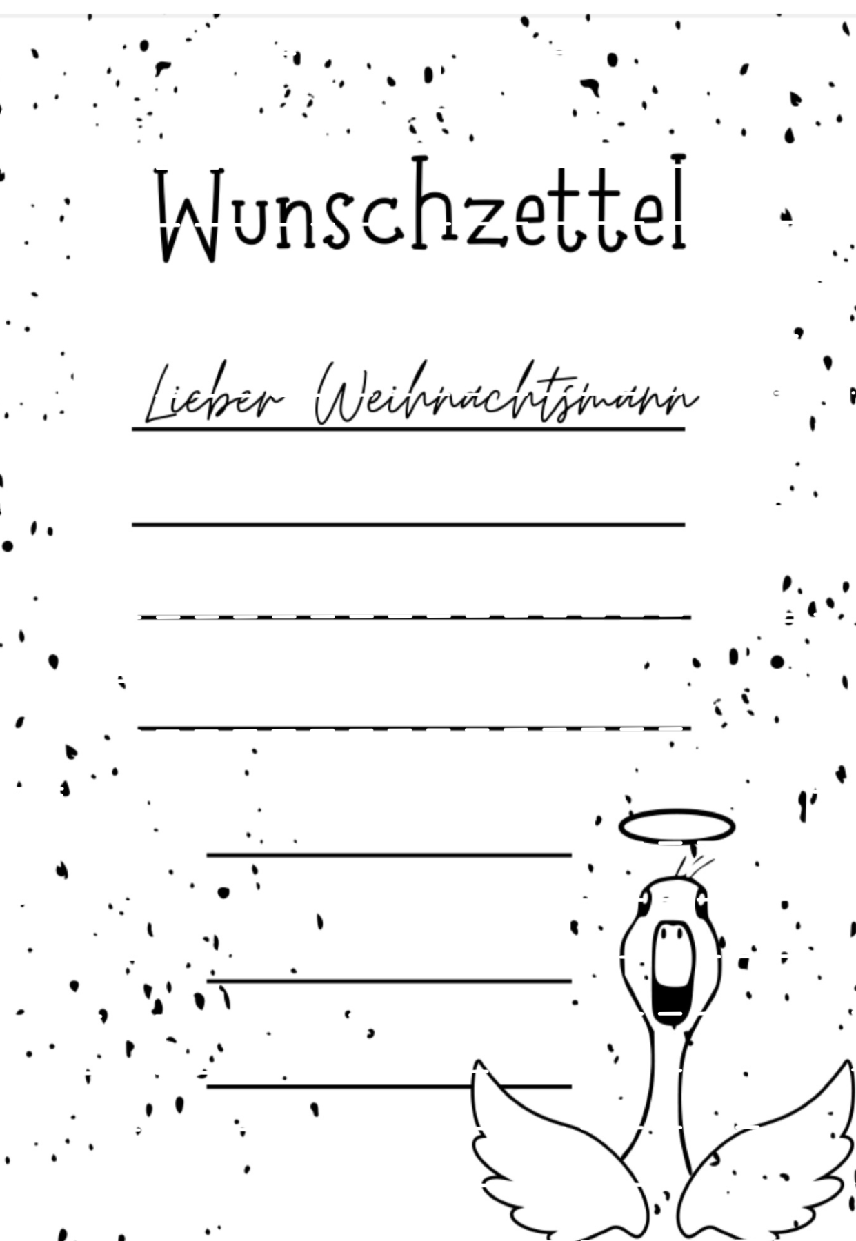 PDF Vorlage Wunschzettel Weihnachten Sofortdownload Weihnachtsdesign 2