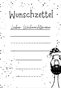 PDF Vorlage Wunschzettel Weihnachtsmann Sofortdownload Weihnachtsdesign 2