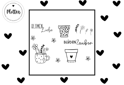 Plotterdatei Blumenliebe Florales Design SVG und PNG - Digitaler Download