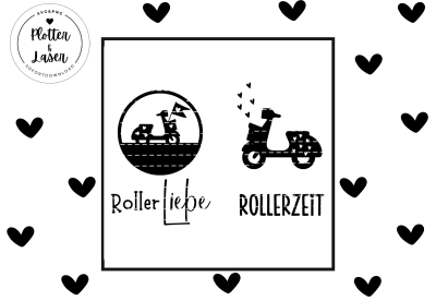 Plotterdatei und Laserdatei Motorroller Rollerliebe Mofa Design SVG und PNG - Digitaler Download