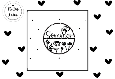 Laserdatei Sommer Kranz Blumen Design Plotterdatei Hoop SVG und PNG - Digitaler Download