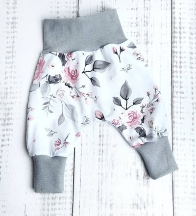 Pumphose Blumen - Baggy Pants Gr. 56 - Gr. 98
