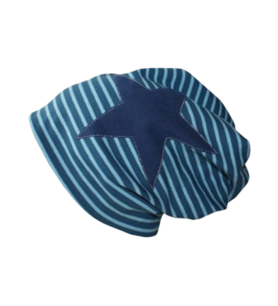 Beanie Mütze Stern Blau