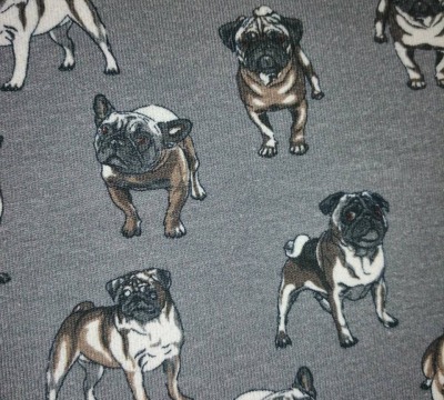 Baumwolljersey, Mops, Bulldogge Meterware