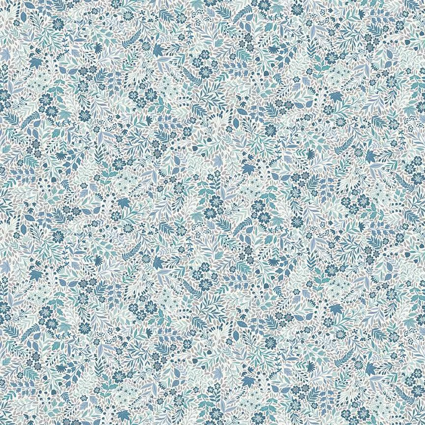 Foxwood Wildflower blue on cream , blau grau ecru