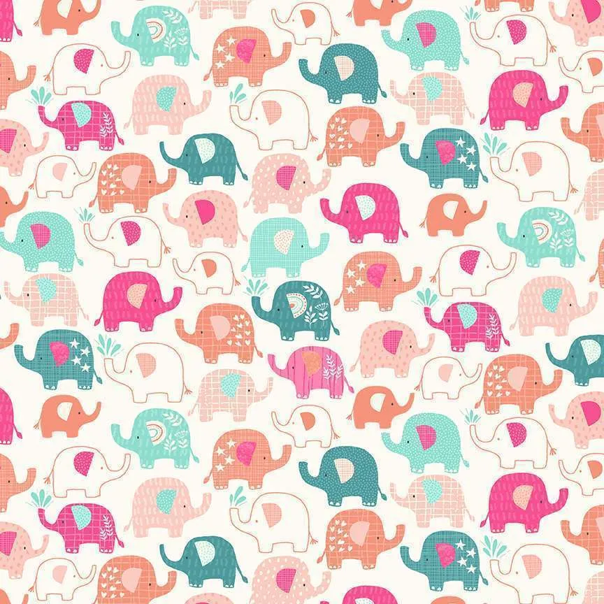 In the Jungle Elephant pink, Elefant, weiß rosa pink