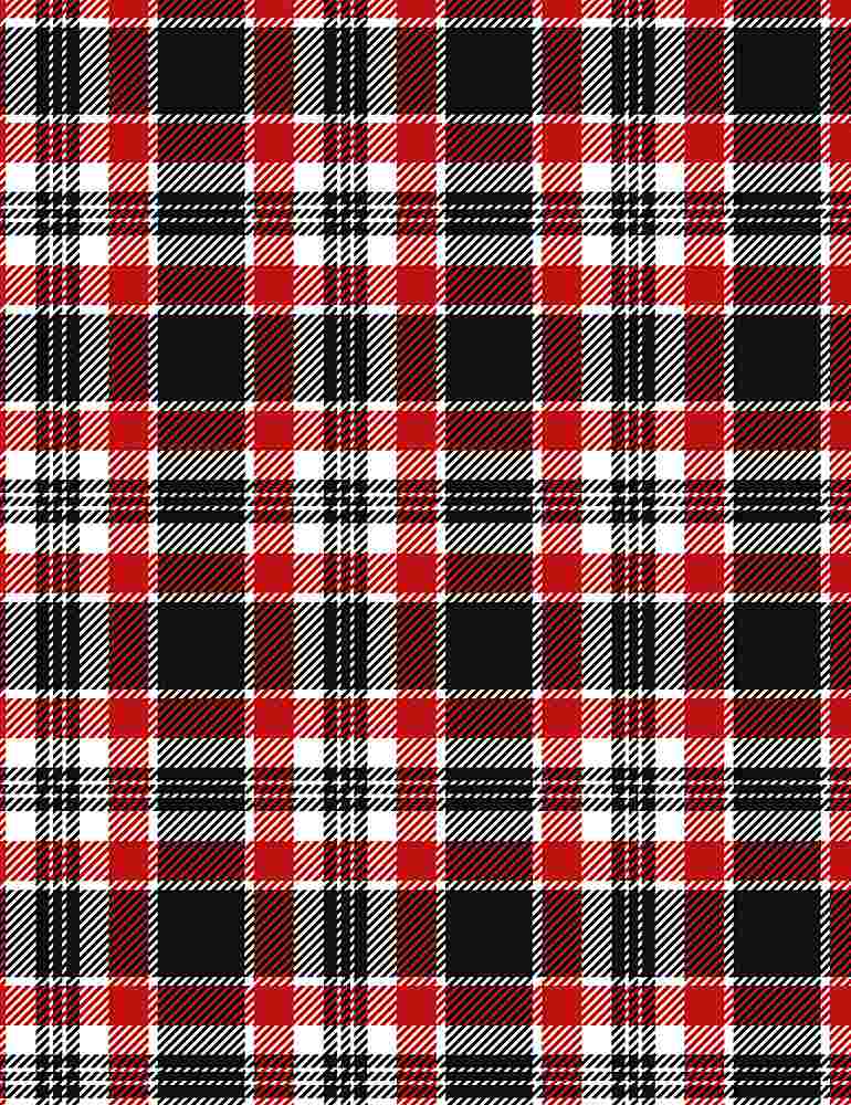 0,25m Baumwolle Timeless Treasures Holiday Kombi Plaid Karo , schwarz rot weiß