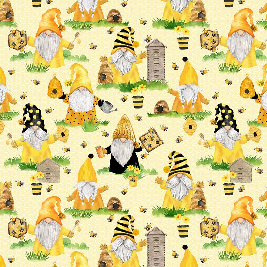 0,25m Baumwolle Timeless Treasures Text Bienen Honig, schwarz gelb 2