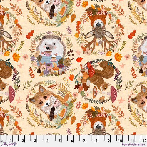 0,25m Autumn Friends by Mia Autumn Leaves, Linnen bunt 6