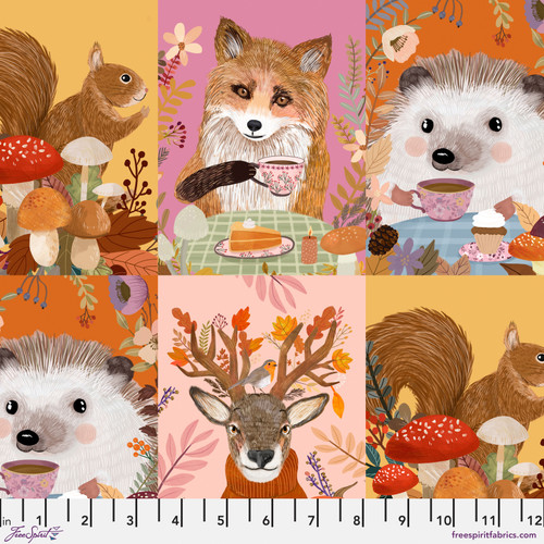 0,25m Autumn Friends by Mia Autumn Leaves, Linnen bunt 5