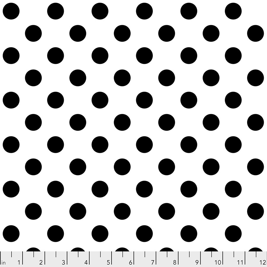 Tula Pink Line Work Pom Poms Paper Punkte Kombi , schwarz weiß