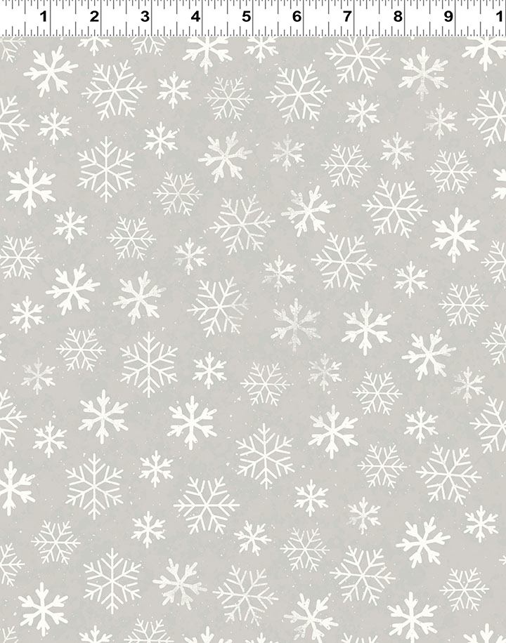 0,25m Baumwolle Enchanted Woodland Verzauberter Wald Schneefloke Snowflakes, taupe weiß 5